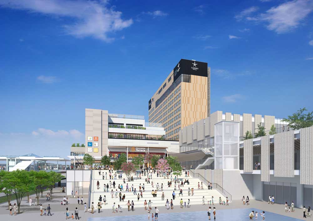 カンデオホテルズ宇都宮　外観（イメージ）。複合施設「Utsunomiya Terrace」の５～14階がホテルとなる