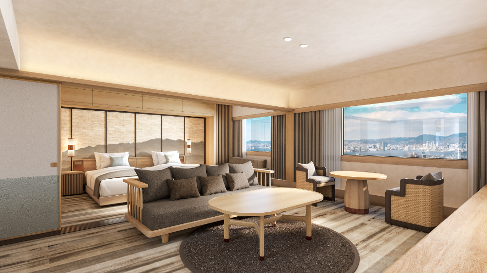 神戸ポートピアホテル、クラブラウンジのリニューアル＆プライベートサウナ付き客室を新設し3月15日提供開始