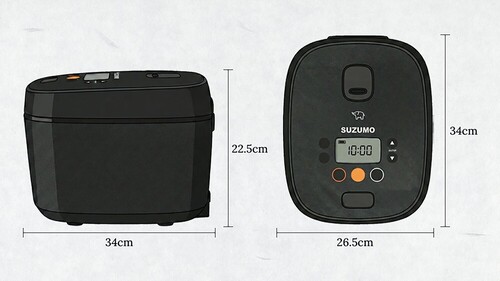 1升炊きを複数行う運用を想定。70〜120席規模のレストランでは2~4台の導入により、ピークタイムに合わせたタイムリーな提供を実現